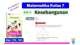 Latihan 53 Matematika Kelas 7 Bab 5 Kesebangunan  hal 179  181 Kurikulum Merdeka [upl. by Darelle]