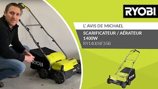 Scarificateuraérateur RY1400SF35B RYOBI®  L’avis de Michael [upl. by Larianna]