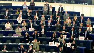 10 06 2015 TTIP Tumulte im EU Parlament Vorerst keine Abstimmung Debatte [upl. by Lemhar]