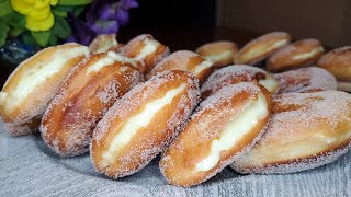 DONAS RELLENAS de Crema Pastelera ¿como hacer crema pastelera la más rica receta para hacer Donas [upl. by Geaghan]