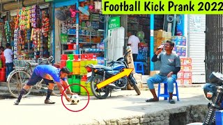 Fake Football Kick Prank 2022  Football Scary Prank Gone Wrong Reaction  Again Prank TV [upl. by Rollie]