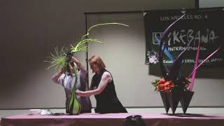 Color In Ikebana Demonstration by Sogetsu Teacher Haruko Takeichi [upl. by Ylevol107]