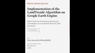 Implementation of the LandTrendr Algorithm on Google Earth Engine  RTCLTV [upl. by Olrac]