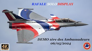 RAFALE SOLO DISPLAY 2024 Démo 1ére des Ambassadeurs 6 Mai 2024 BA 701 SALON DE PROVENCE [upl. by Arezzini]