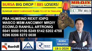 Daily KLSE BURSA UPDATE  1812024💥BURSA WEAK 832 LOSERS💥IJM PESTECH JV TO COMPLETE AUTOTRAIN💥 [upl. by French]