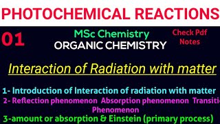 Interactions of Radiation with matter mscchemistrynotes photochemistry notes itschemistrytime [upl. by Deehsar]