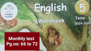 5th std term1 English workbook Monthly Assessment II pg no  66 to 72202425 [upl. by Gnaoh]