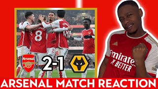 We should have scored much more  Arsenal 21 Wolves Fan Reaction Show [upl. by Joye253]