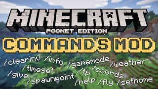 COMMANDS Mod for Minecraft Pocket Edition [upl. by Bunting]