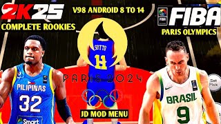 NBA 2K25 ANDROID GILAS PILIPINAS VS BRAZIL GAMEPLAY FIBA PARIS OLYMPICS V98 UPDATED MOD MENU [upl. by Trescha407]