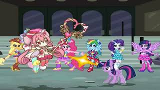 Mugen  Utsushimi Neneka Lv1 12pInstant Attack1 vs Nightmare Sparkle Alicorn Lv34 [upl. by Roxanne883]