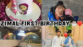 Zimal first birthday celebration 🎂❤️Happiest birthday meri guriya 🥰❤️Vlog 76 [upl. by Hagen]