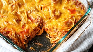 Cheesy Spaghetti Bake  Baked Spaghetti recipe  Baked Spaghetti  How to bake Spaghetti [upl. by Ria]