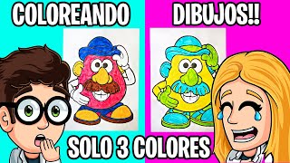 3 MARKER CHALLENGE 🎨 COLOREANDO DIBUJOS ANIMADOS CON ROTULADORES BRILLANTES 🖍 Parte 2 [upl. by Newg]