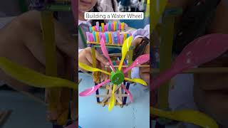 Building a Water Wheel diy scienceproject shorts upcycling [upl. by Anas342]