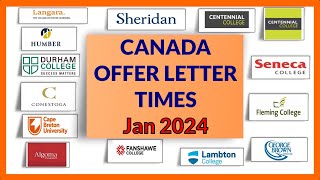 January 2024 intake Offer Letter Times  Canadian Public College and Universities [upl. by Yrrat]