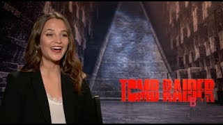 Alicia Vikander Interview  Tomb Raider [upl. by Siduhey]