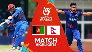 Afghanistan v Nepal  Match Highlights  ICC U19 CWC 2024 [upl. by Syl]