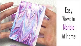 4 Ways to MARBLE Paper  Alcohol Inks Shaving Foam Nail Polish amp Acrylic Paint  Marbling HowTo [upl. by Tower]