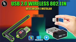 Como Descargar e Instalar Driver 80211N Wireless USB 20 para Windows 7881 y 10 32 y 64 bits [upl. by Magill]