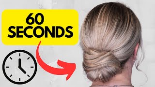 60 SECOND elegant chignon bun hair tutorial [upl. by Acisset468]