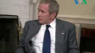 Presidenti Bush takohet me udheheqesit Kosovare [upl. by Nekcerb]