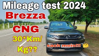 Brezza cng mileage test 2024average kitna deti haiHybrid fail 🤔 reallife fuel economy review 🚘 [upl. by Gridley]