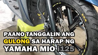 Paano Magtanggal ng Gulong sa harap ng Yamaha Mio i125  How To Remove Front Tire Yamaha Mio i125 M3 [upl. by Reggis]