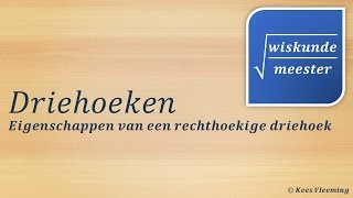 Driehoeken eigenschappen van een rechthoekige driehoek  Wiskundemeester [upl. by Josee]