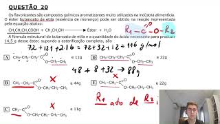 EsPCEx 2002 Q20  Química  Esterificação e Estequiometria [upl. by Nwad]