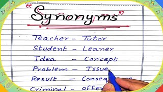 Do You Know These Synonyms in English Grammar [upl. by Aynor]