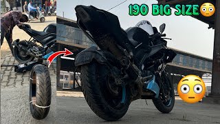 Review Of 190 MM Tyre On R15 v3 Yamaha R15 v3 Fat Tyre Review In Hindi rdshadow [upl. by Ayadahs]