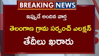 ts తెలంగాణ గ్రామ సర్పంచ్ ఎలక్షన్ తేదీలు ఖరారు గుడ్ న్యూస్ in Teluguelection [upl. by Aonian]