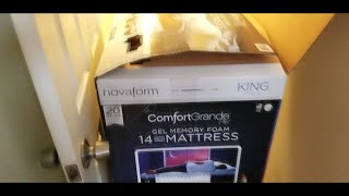 Novaform ComfortGrande Plus Gel Memory Foam 14 Inch Mattress King Size Unboxing [upl. by Wilona947]