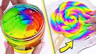 SATISFYING Rainbow SLIME MIXING How Do I Make SLIME [upl. by Fortin]