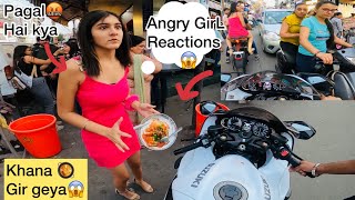 Cute GirL Ka Khana🥘 gir geya at Market Reactions On Hayabusa😱 [upl. by Haveman]