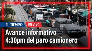 Avance informativo 430pm del paro camionero  El Tiempo [upl. by Adnih]