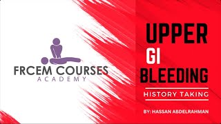 MRCEM OSCE Upper GI bleeding history taking [upl. by Yttak610]