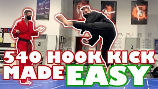 Learning 540 Hook Kick from a TAEKWONDO MASTER [upl. by Vandervelde]