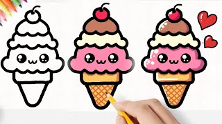 cute icecream drawing step by stepeasy icecream drawing [upl. by Floria]