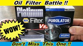 Napa Platinum PFL4100255 Oil Filter Cut Open vs Purolator Boss PBL22500 Oil Filter Cut Open [upl. by Rossi]