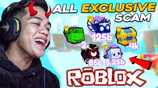 Pet Simulator X  SCAMMING ALL EXCLUSIVE PETS JACKPOT  Roblox [upl. by Lyndon806]