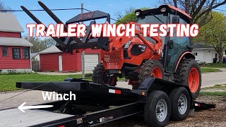 Will this trailer winch pull a 3 ton tractor up on this tilt bed trailer Watch and find out [upl. by Quintus942]