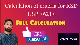 Calculation of criteria for RSD in System Suitability  HPLC  For T Table link in the description [upl. by Icaj]