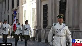 Carabineros de Chile  Relevo de Guardia en el Palacio de la Moneda 14 de enero de 2024 [upl. by Eanwahs]