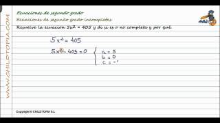 Ecuaciones de segundo grado Incompletas 3º de ESO matemáticas [upl. by Darreg]