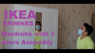 IKEA BRIMNES Wardrobe with 3 doors Assembly [upl. by Sherrie931]