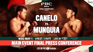 Canelo vs Munguia MAIN EVENT FINAL PRESS CONFERENCE  CaneloMunguia [upl. by Lednek]