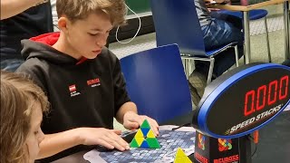 287 official Pyraminx austrian national record average counting 388💀 [upl. by Brezin]