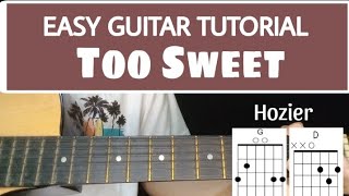 Hozier  Too Sweet Guitar tutorial EASY CHORDS WITH LYRICS [upl. by Mcgrath]